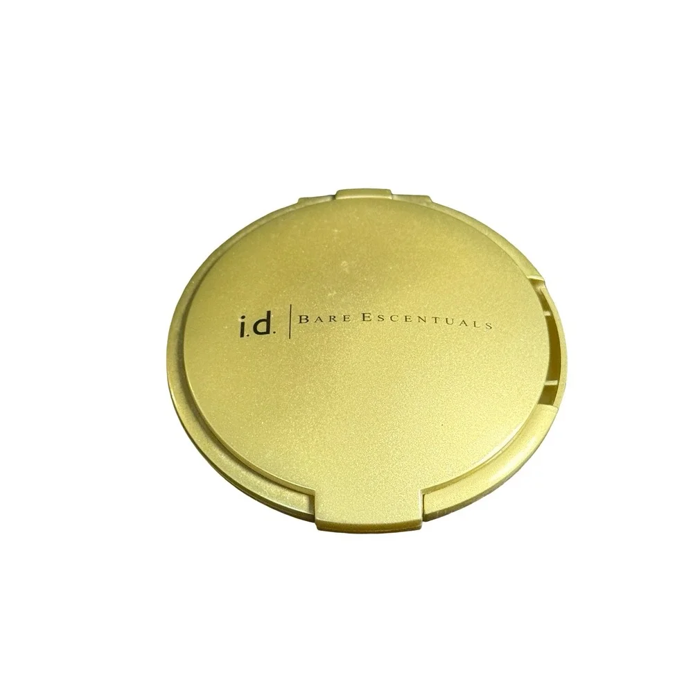 Bare Escentuals i.d. Refillable Gold Compact with Mirror Travel Case Minerals